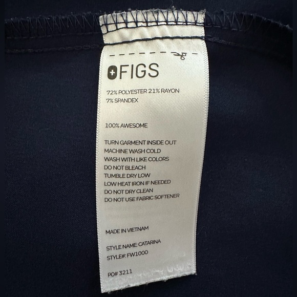 Figs Catarina 1 Pocket Scrub Top Navy PO #3211 Size S - Picture 10 of 16